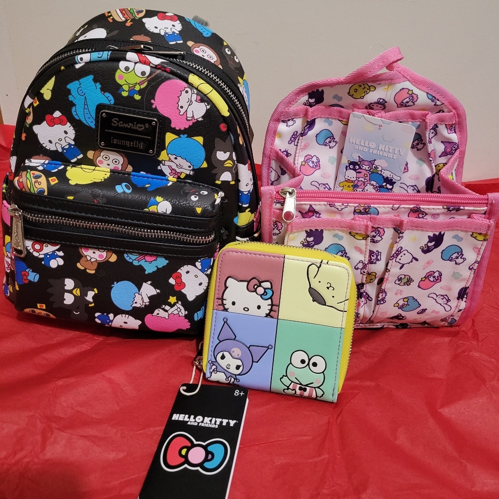 NWT Loungefly Sanrio Backpack, Wallet and backpack organizer